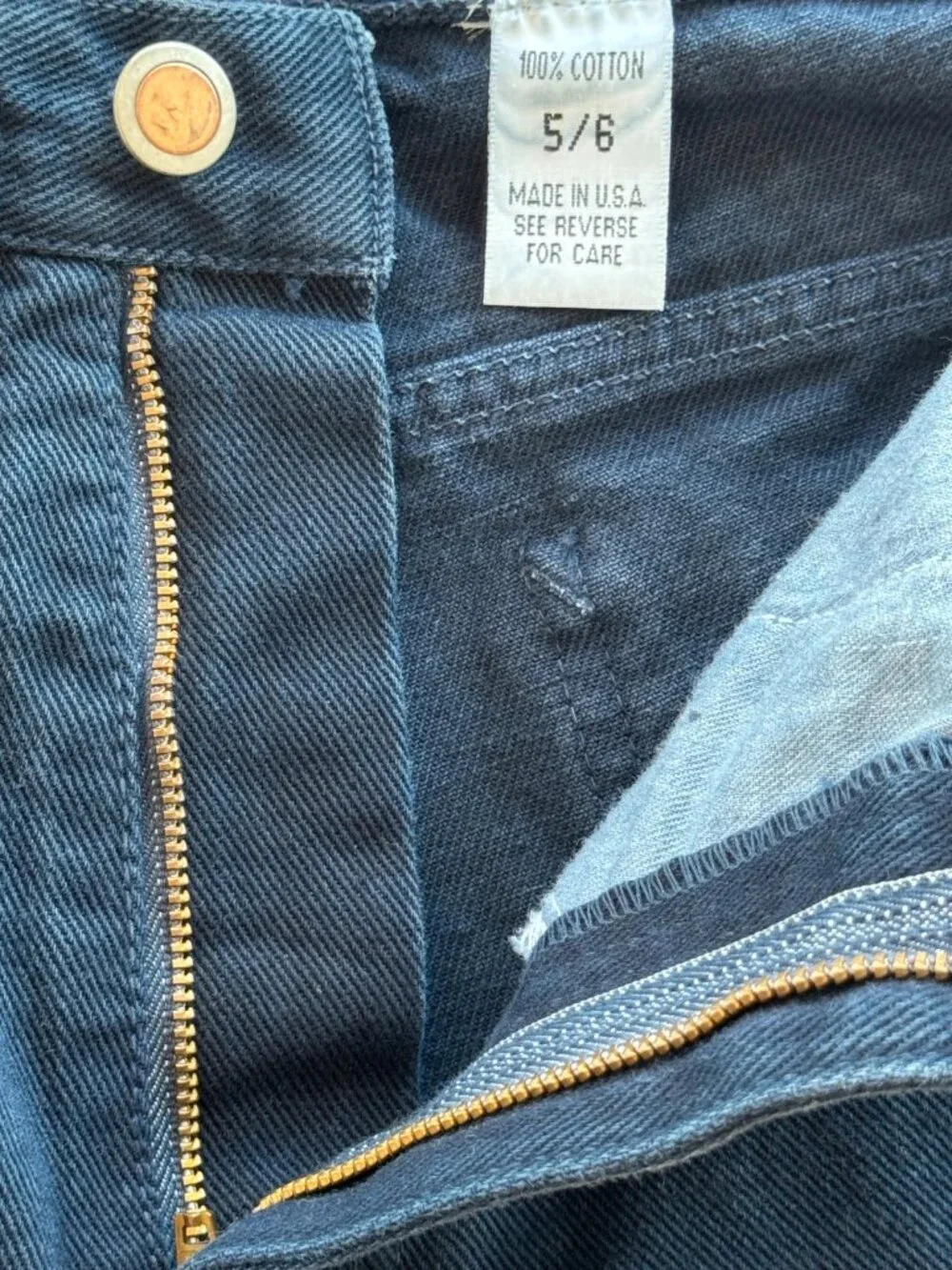 Vintage 90s Authentic 1939 High Waisted Denim Long Shorts Blue 5/6